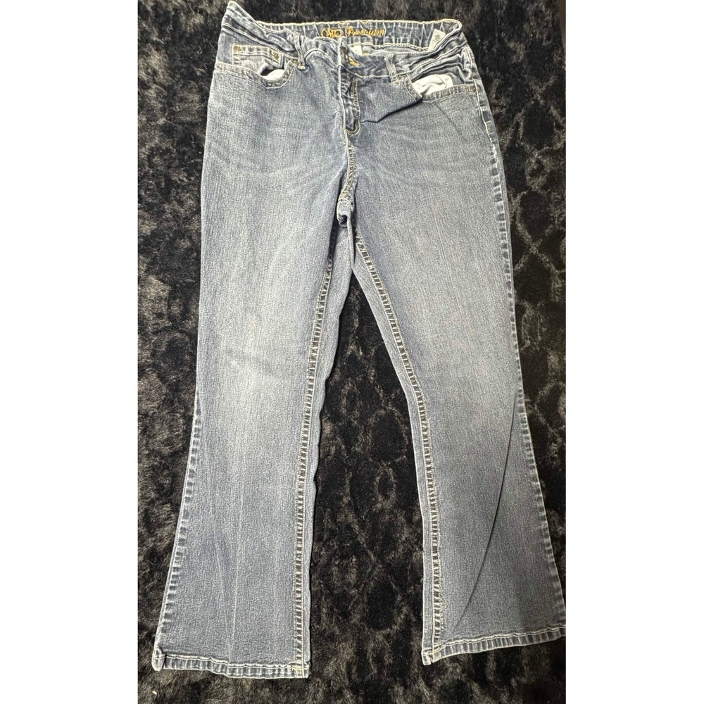 Cato Premium Womens Bootcut Jeans Size 12P Medium Wash Blue Denim Petite